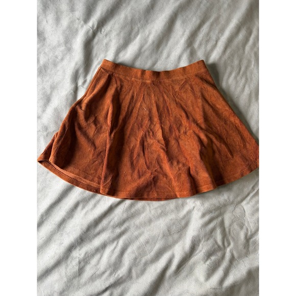 Forever 21 Dresses & Skirts - Forever 21 Rust Orange Corduroy Mini Skater Skirt Womens Size Large